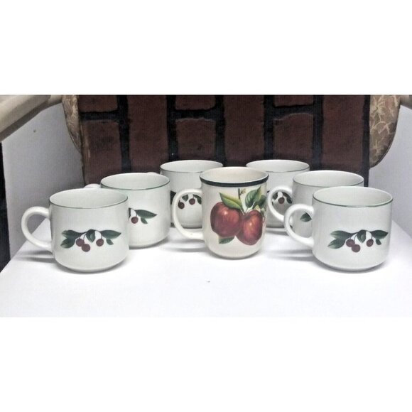 Cades Cove Collection Cups Set of 6 Apple by Citation + 1 Apple mug beautiful - Picture 2 of 16
